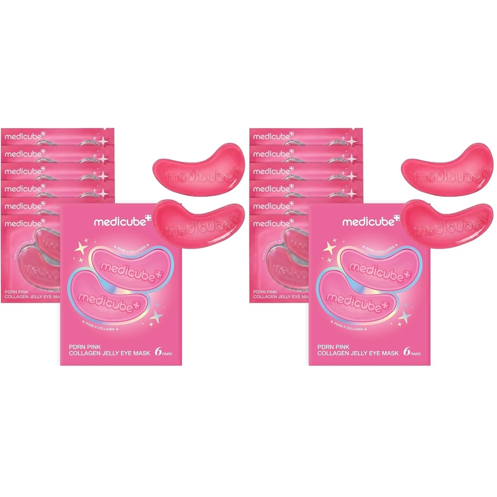 image:imagemedicube Jelly Eye Mask PDRN Pink Collagen Hydrogel Eye Patches 6 Pairs Pack of 2