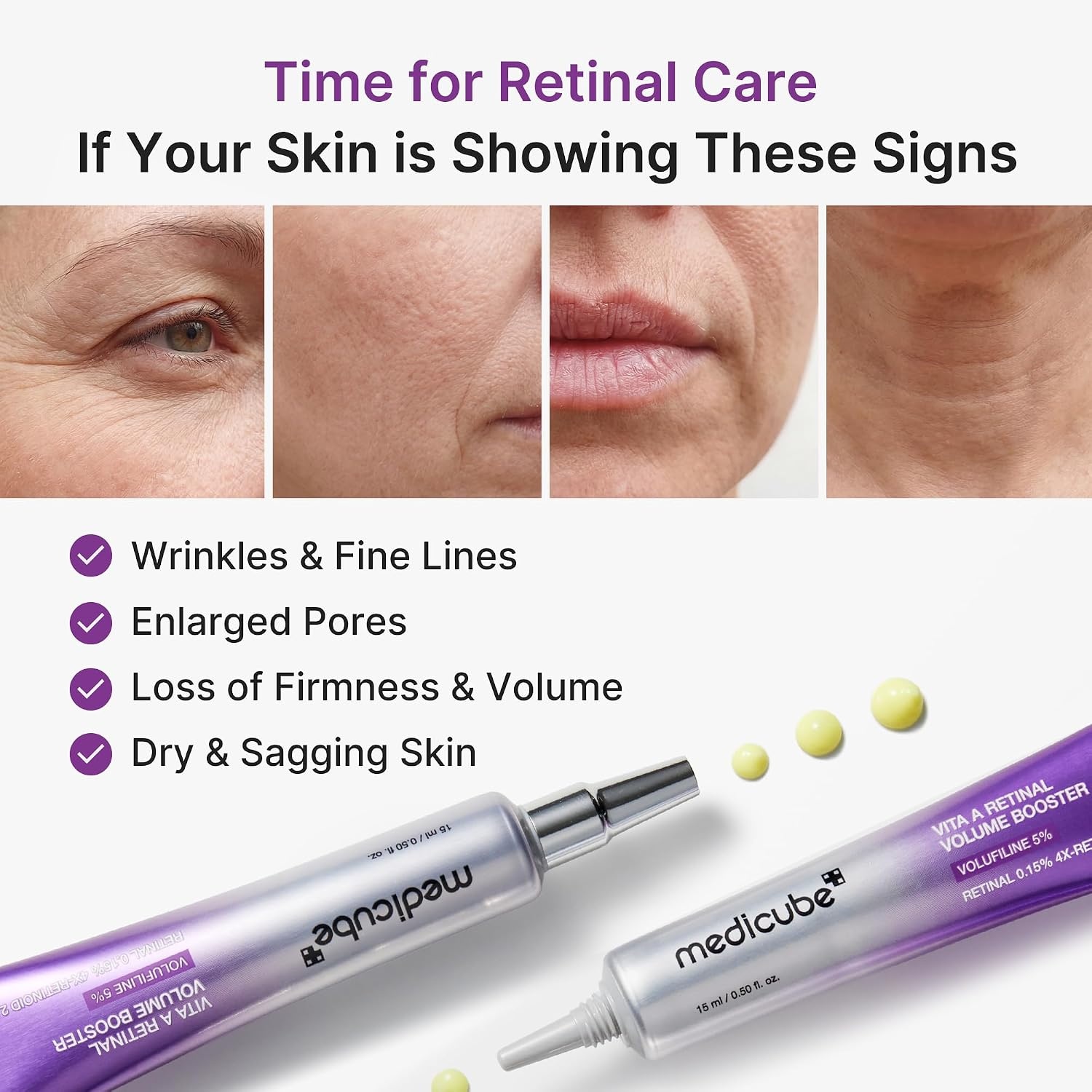 image:imagemedicube AntiAging Night Care Set Retinal Booster amp PDRN Eye Patches Vita A Retinal Volume Booster Serym amp 30Pair PDRN Caffeine Collagen Eye Patches for firming amp plumping care