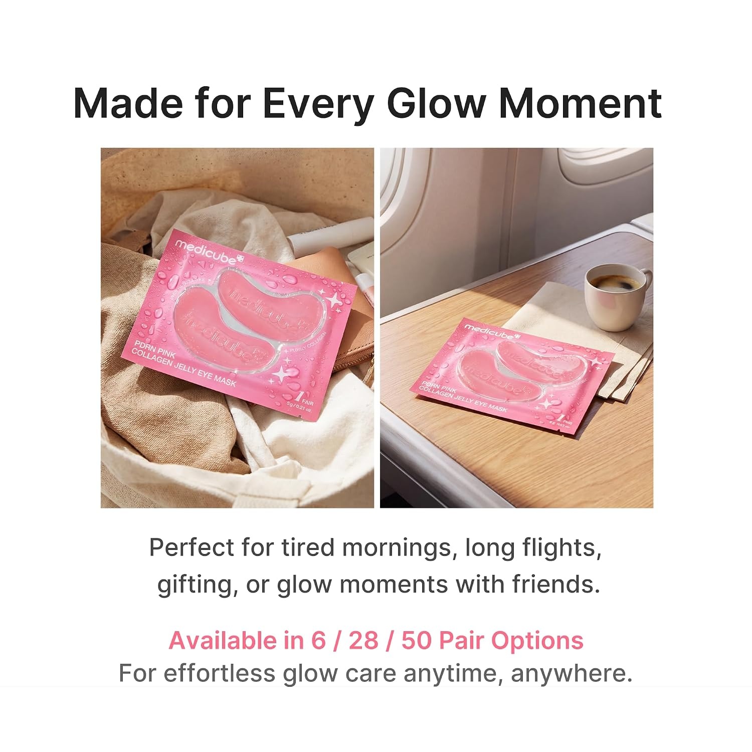 image:imagemedicube Jelly Eye Mask PDRN Pink Collagen Hydrogel Eye Patches 28 Pairs Pack of 2