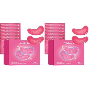 medicube Jelly Eye Mask PDRN Pink Collagen – Hydrogel Eye Patches, 50 Pairs (Pack of 2)