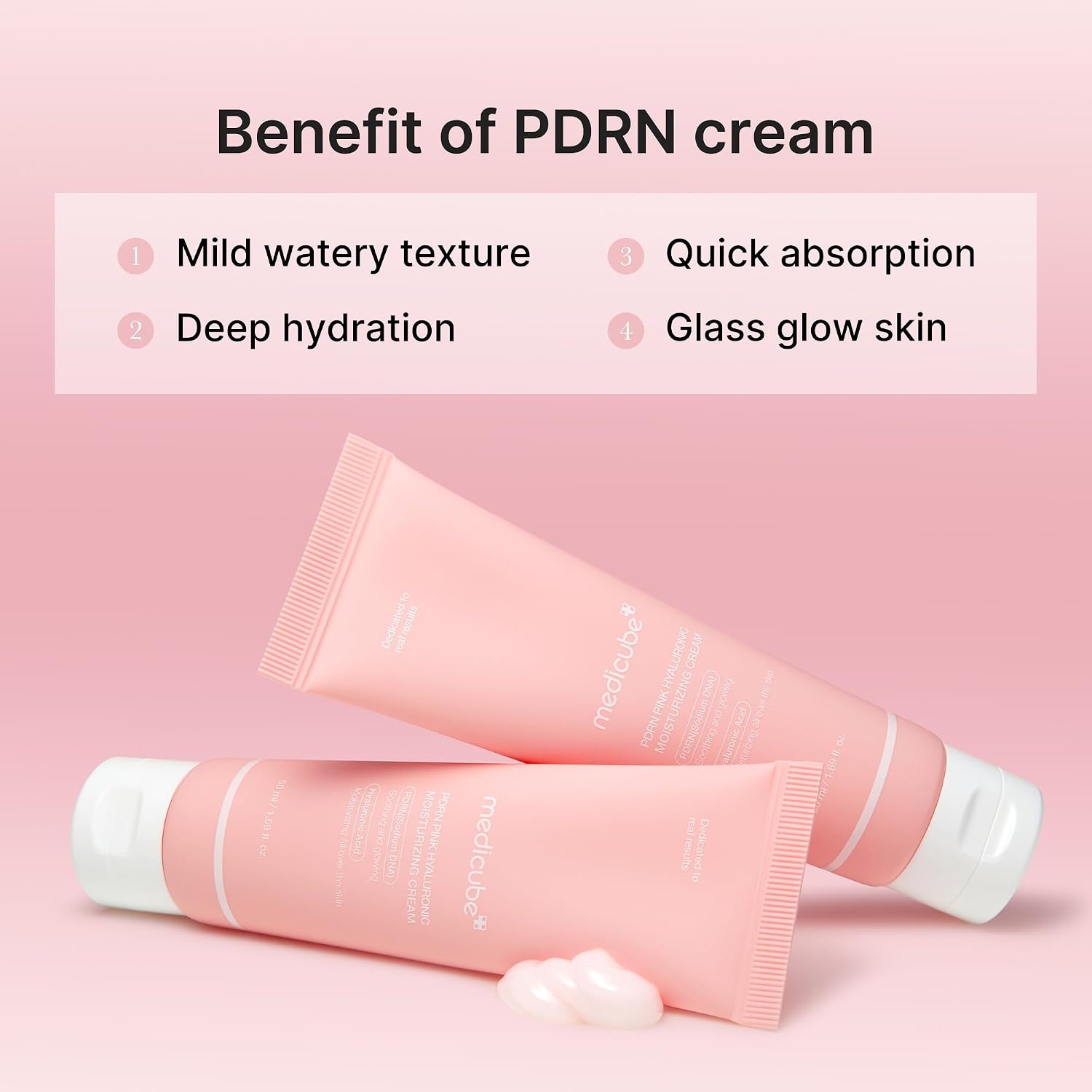 image:imagemedicube Rose PDRN Pink Hyaluronic Moisturizing Cream Blemish Relief Hydration amp Elasticity Care For the Look of Uneven Skin Tone amp Pores Korean Skincare 169 fl ozRose