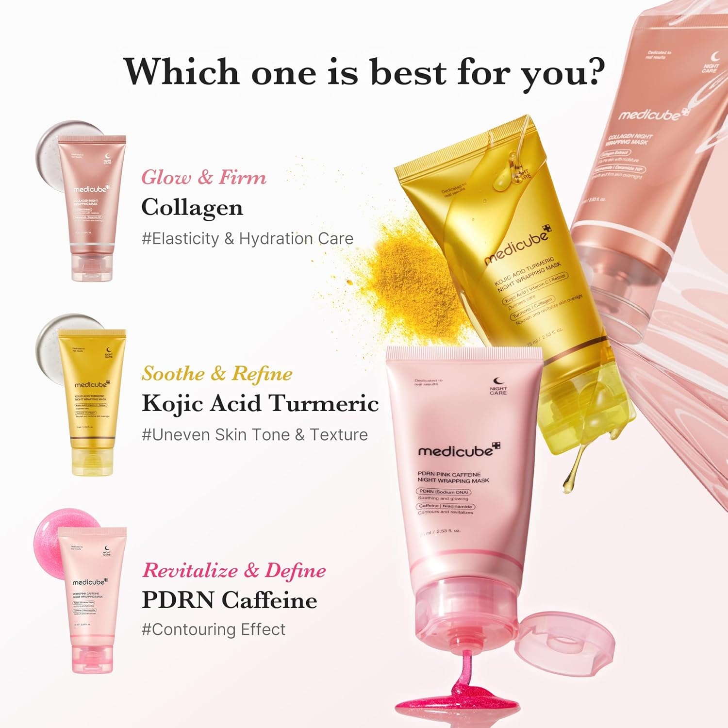image:imagemedicube Wrapping Mask PDRN Caffeine Overnight Peel Off Facial Mask Pack of 2