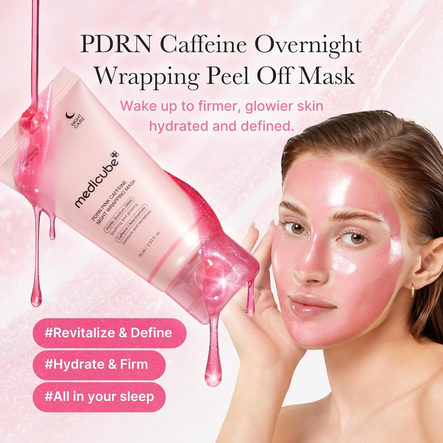 image:imagemedicube Wrapping Mask PDRN Caffeine Overnight Peel Off Facial Mask Pack of 2