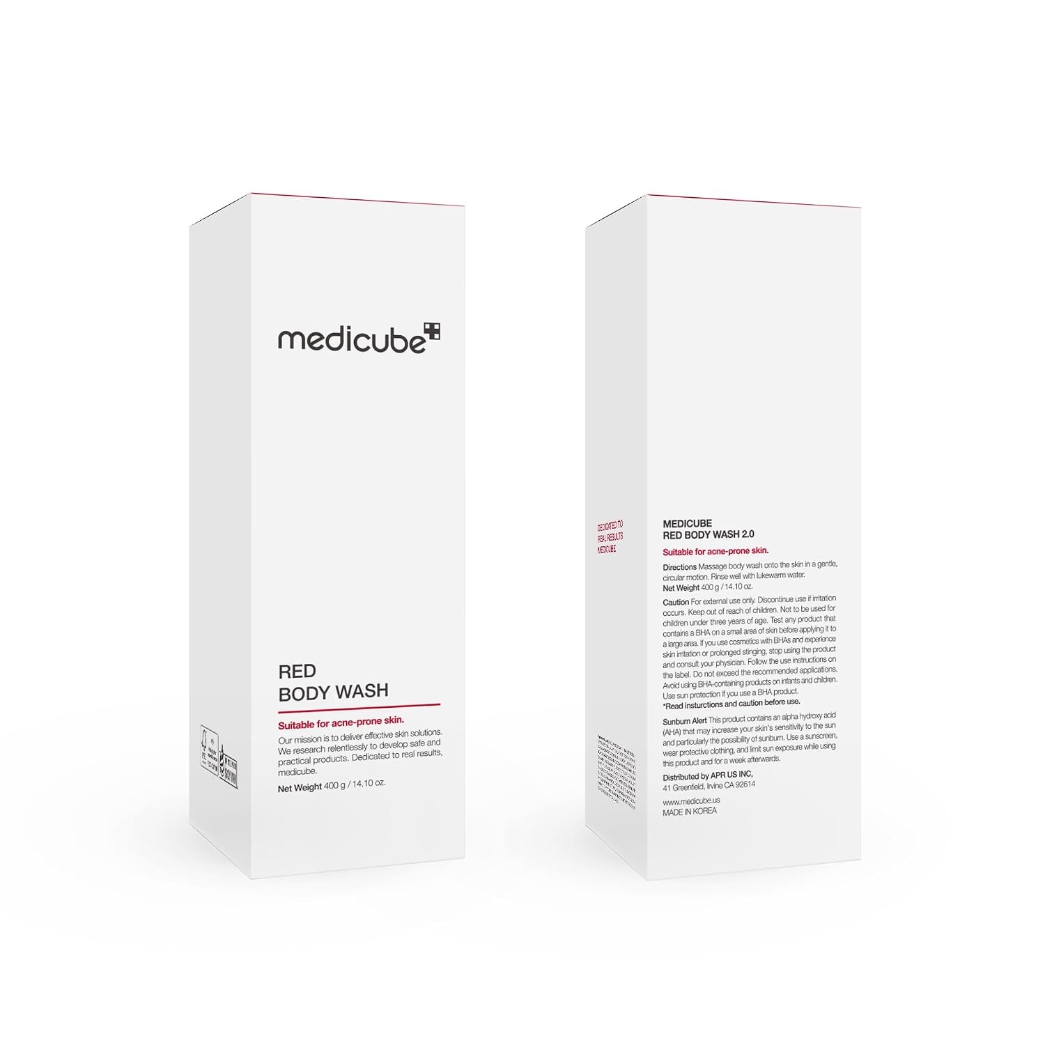 image:imagemedicube Red Body Wash 1410 Floz I Low pH and Hydrating Cleanser with Salicylic Acid Lactic Acid Niacinamide and Hyaluronic Acid Suitable for Bacne Treatment Korean Skin Care Pack of 4141 Ounce Pack of 4