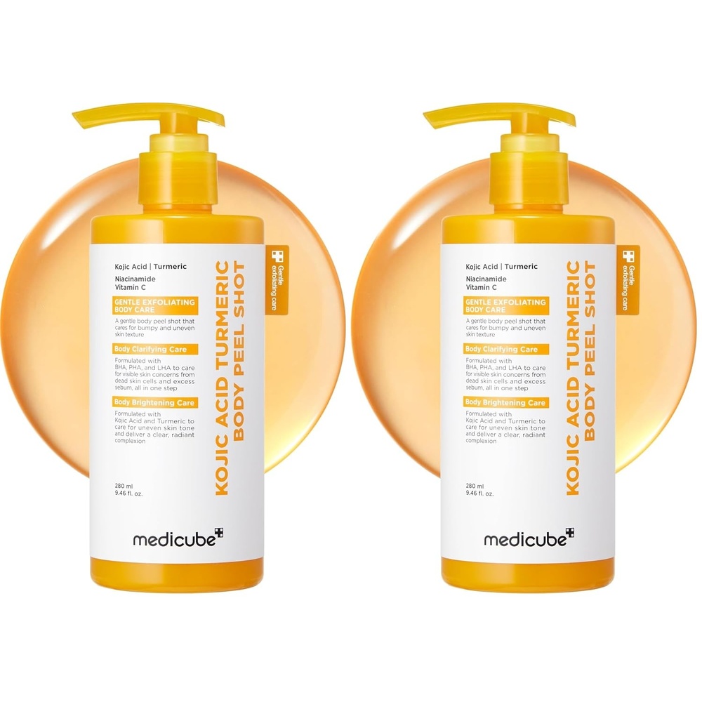 image:imagemedicube Body Peel Shot with Kojic Acid and Turmeric Gentle Body Brightening amp Exfoliating Serum with BHA LHA amp PHA for Dead Skin Cells Uneven Looking Skin amp Excess Sebum 946 floz Pack of 2946 Fl Oz Pack of 2