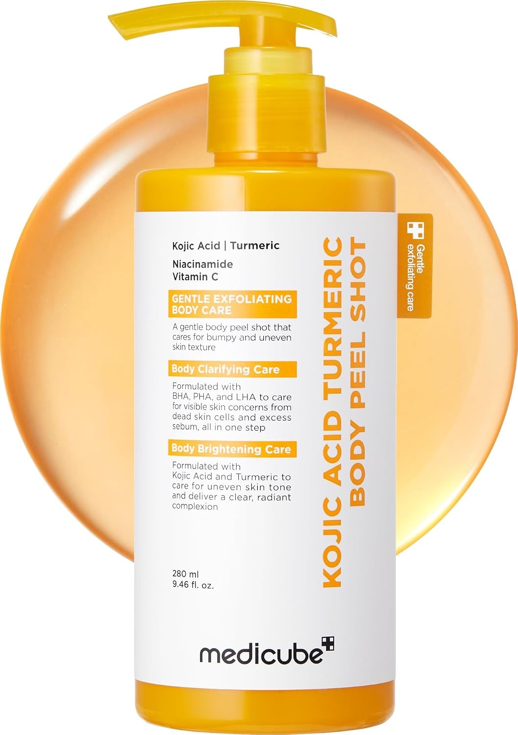 image:imagemedicube Body Peel Shot with Kojic Acid and Turmeric Gentle Body Brightening amp Exfoliating Serum with BHA LHA amp PHA for Dead Skin Cells Uneven Looking Skin amp Excess Sebum 946 floz Pack of 2946 Fl Oz Pack of 1