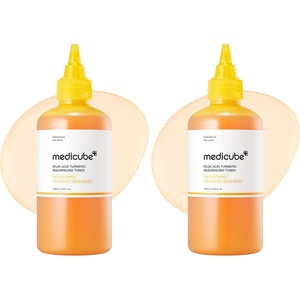 medicube Kojic Acid Turmeric Smoothing Toner for Face & Body | Lightweight Toner for Balancing Uneven Skin Tone & Texture | Niacinamide, Glycolic Acid for Clear Glass Skin | 8.45 fl.oz (Pack of 2)(1 Count (Pack of 2))