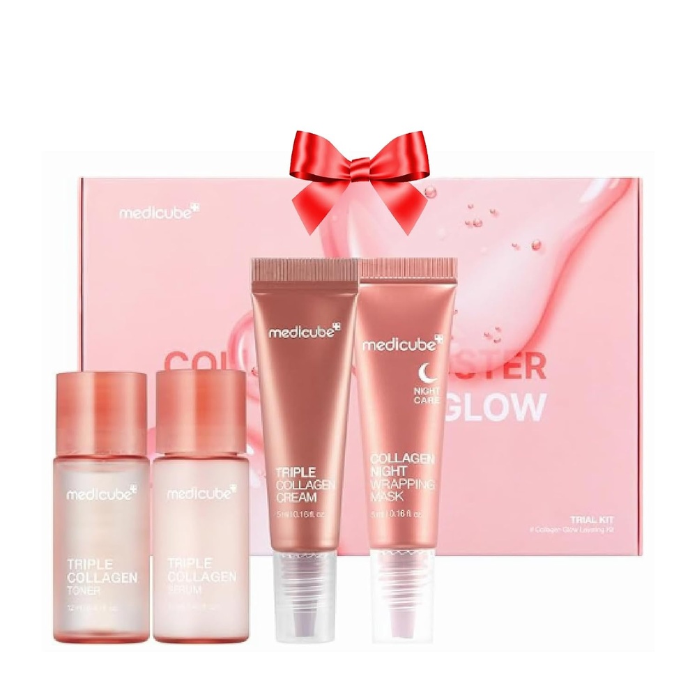image:imagemedicube Glass Skin Collagen Trial Kit Korean Skincare Set and Kit Gifts for women 4Step Skincare Set for glowy skin Travel Size Pack of 24 Count Pack of 1