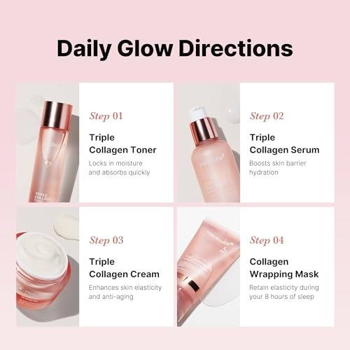 image:imagemedicube Glass Skin Collagen Trial Kit Korean Skincare Set and Kit Gifts for women 4Step Skincare Set for glowy skin Travel Size Pack of 24 Count Pack of 2