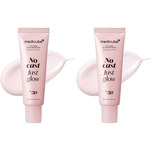 image:imagemedicube Sunscreen No Cast Just Glow Collagen SPF 50 Broad Spectrum Face Sunscreen Lightweight NonSticky Hydrating Formula Peptide Cica for Soothing amp Glow Korean Skincare Pack of 2169 Fl Oz Pack of 2