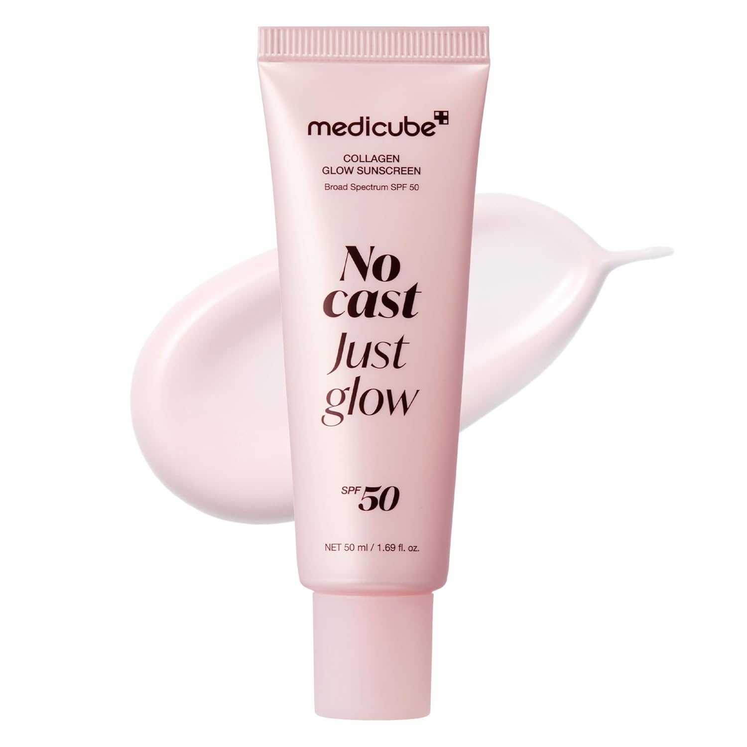 image:imagemedicube Sunscreen No Cast Just Glow Collagen SPF 50 Broad Spectrum Face Sunscreen Lightweight NonSticky Hydrating Formula Peptide Cica for Soothing amp Glow Korean Skincare Pack of 2169 Fl Oz Pack of 1